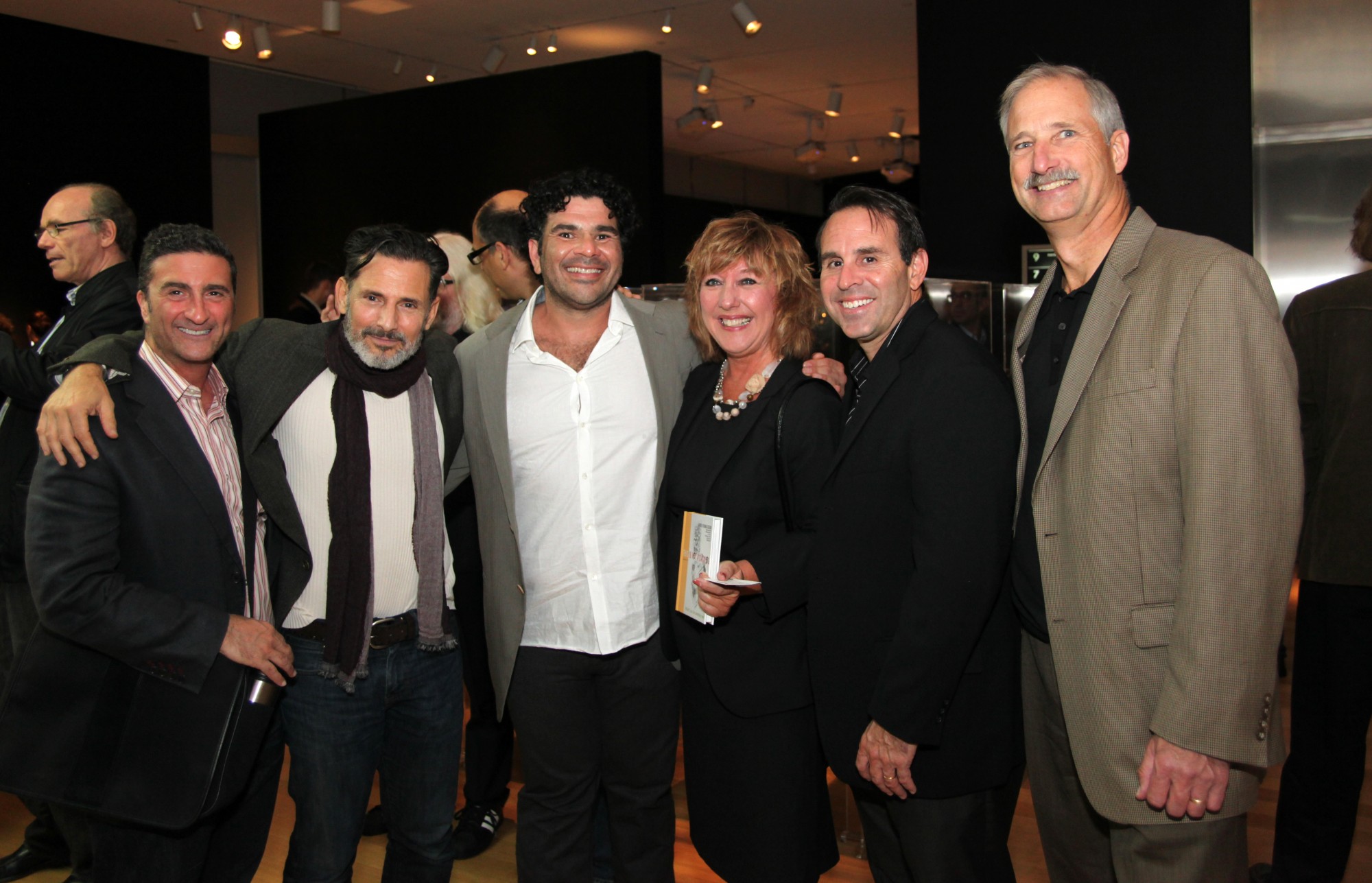 Stephen Mitchell, Aaron R. Thomas, Thomas Ruscica and the Lucite Lux team at the Out Of Hand exhibit opening at The Museum Of Arts and Design