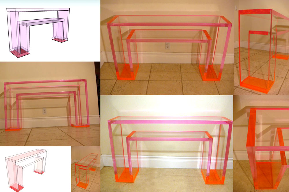 Acrylic Lucite Lux Getty table