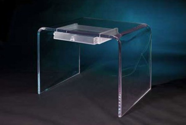 Acrylic writing desk with drawer