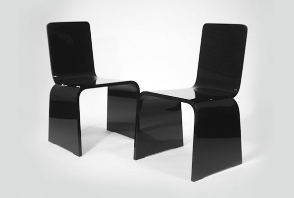 Form Chair in one-inch thick black acrylic