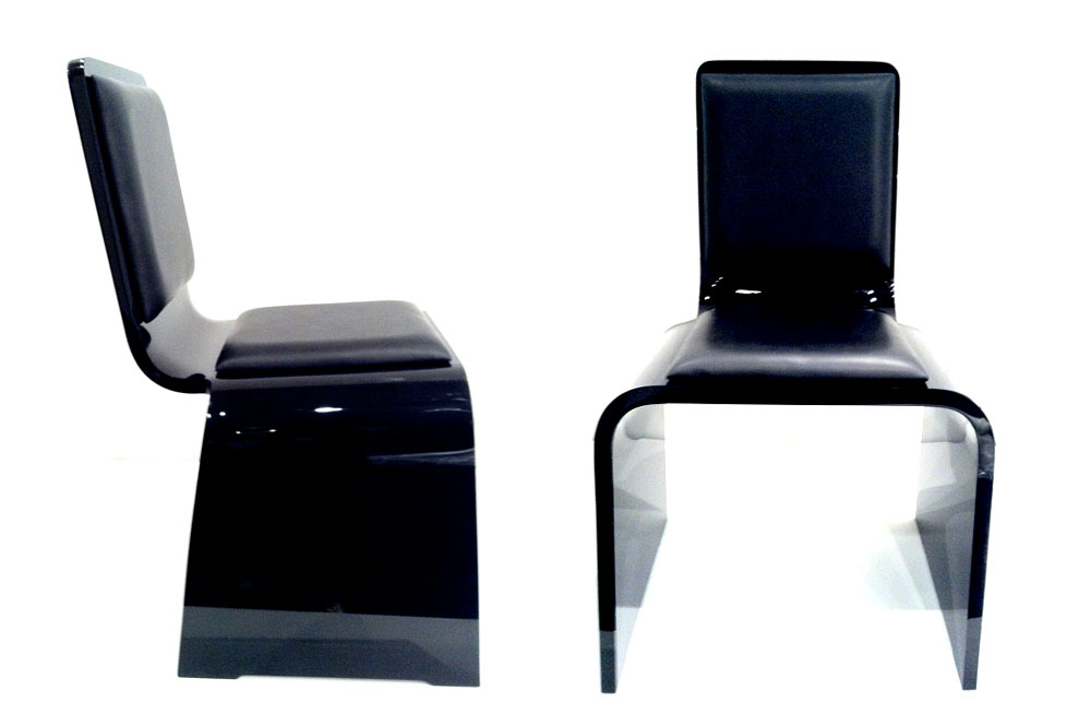 Black Fold Chair with Leather Pads